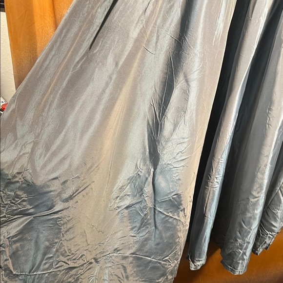 Vintage blue Gray iridescent ribbed satin 50’s Dress recommend dry cleaning F1 - Picture 2 of 8